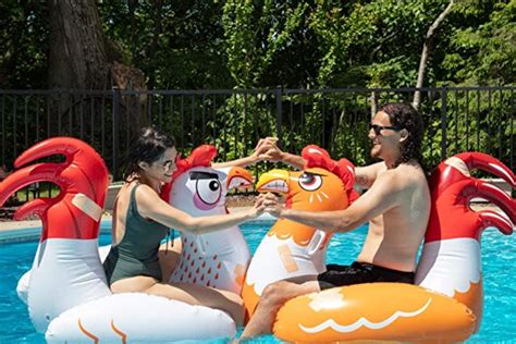 Hop on a Chicken Fight Pool Float for a Game of .